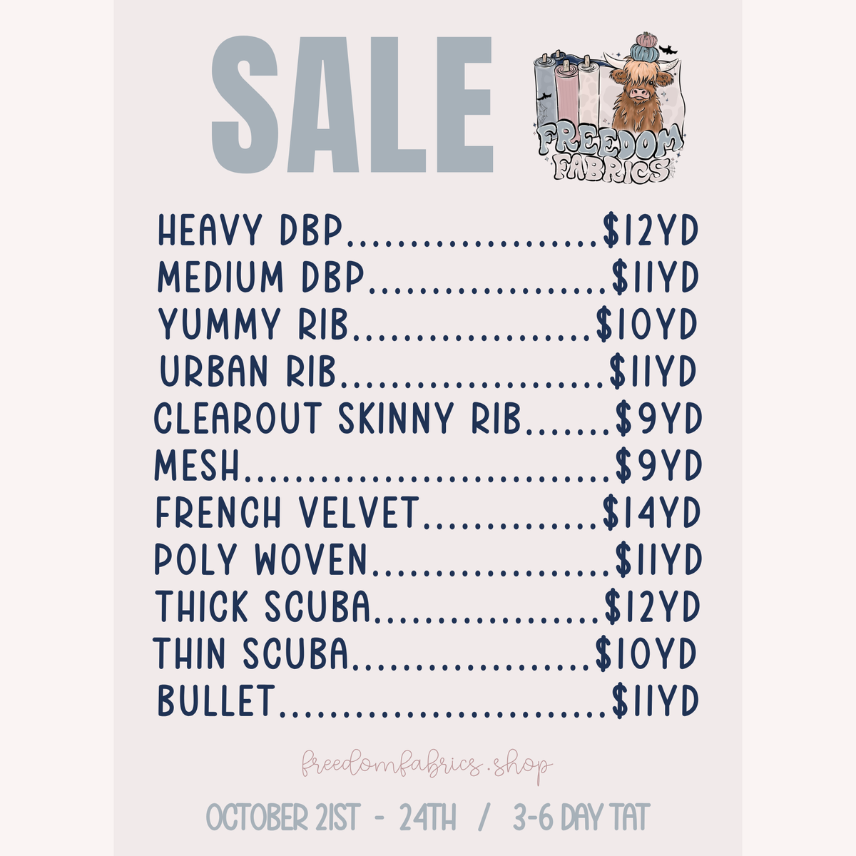 SALE 10/21