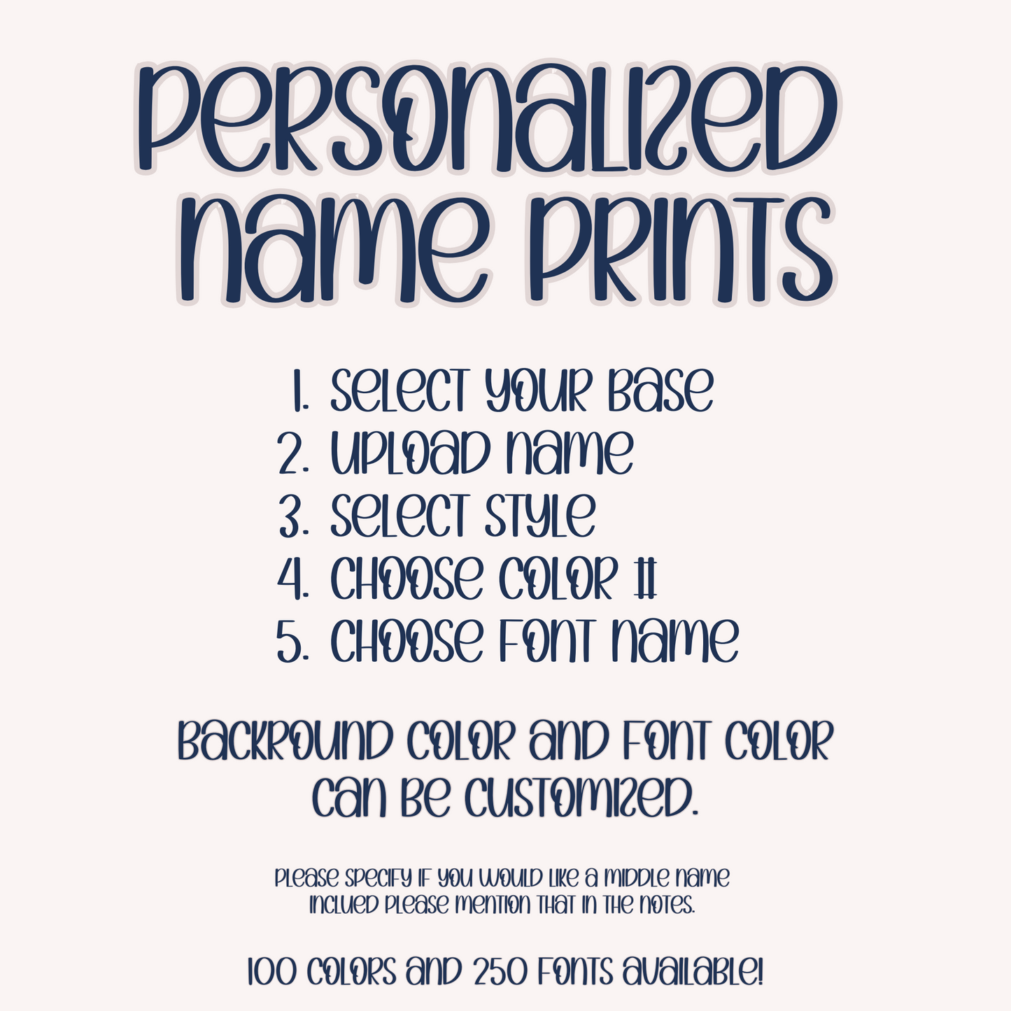 Solid Personalized Name Bow Strips
