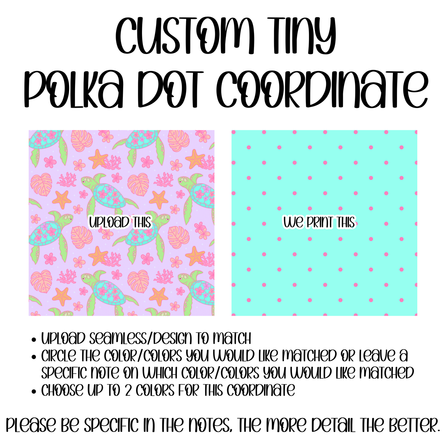 Custom polka tiny dots