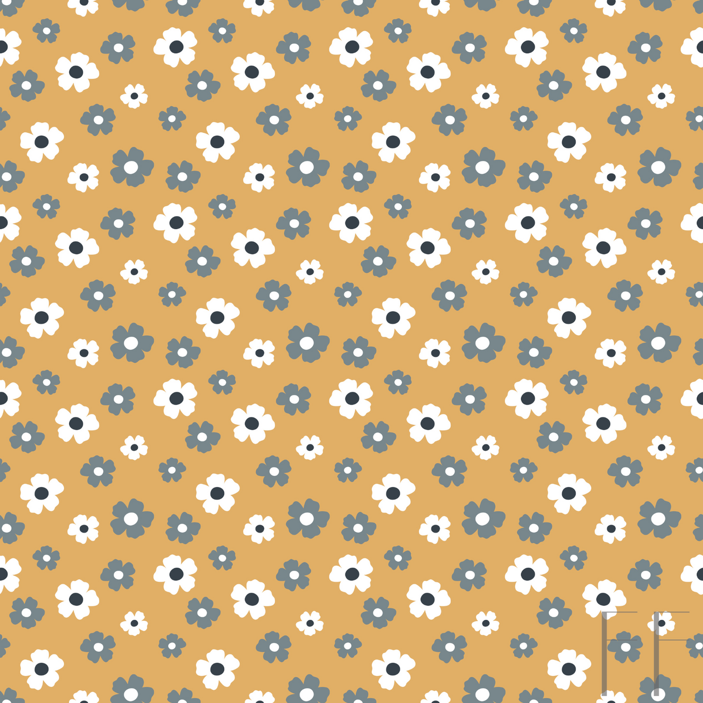 Grey, Brown Floral