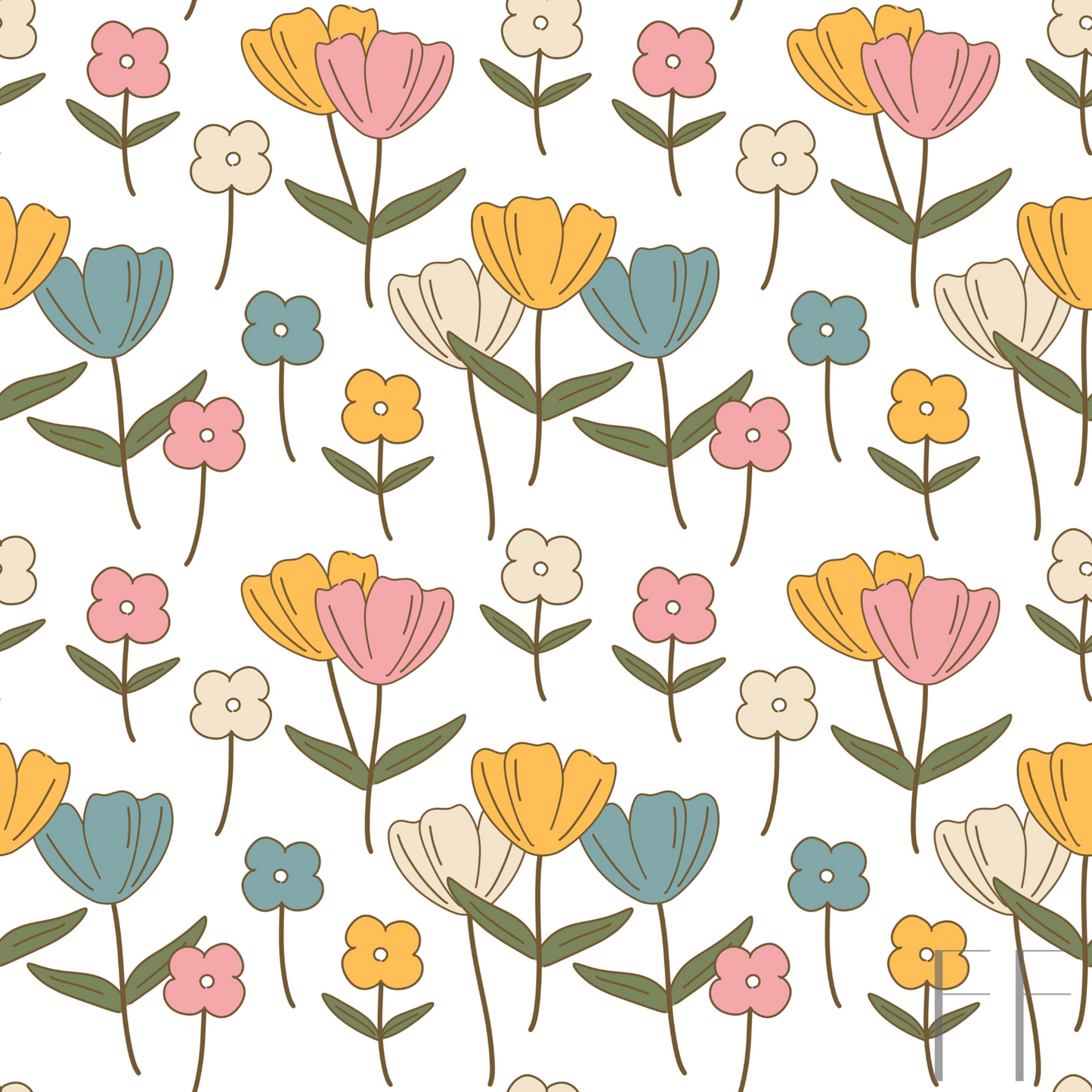 White Pastel Floral