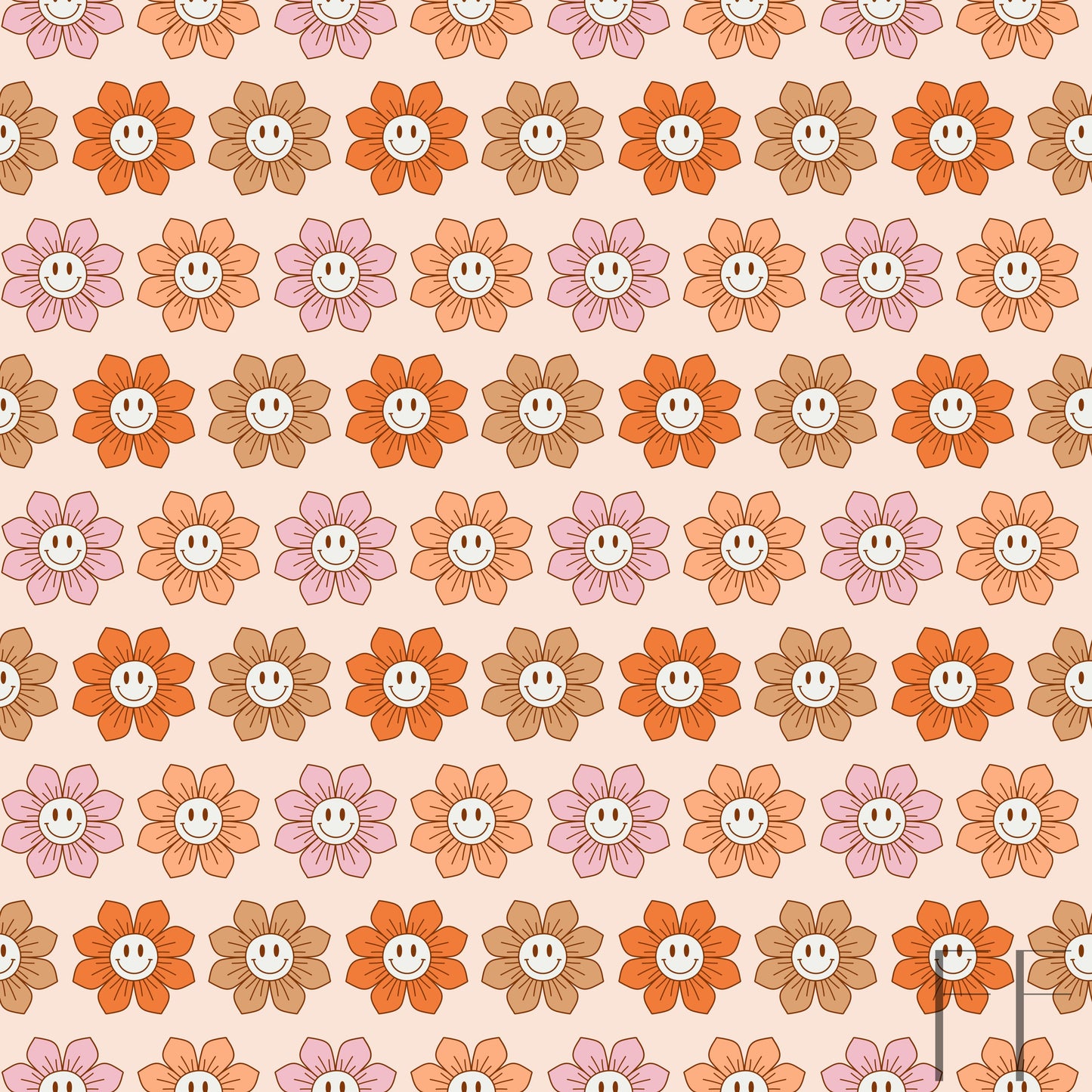 Retro floral smiles