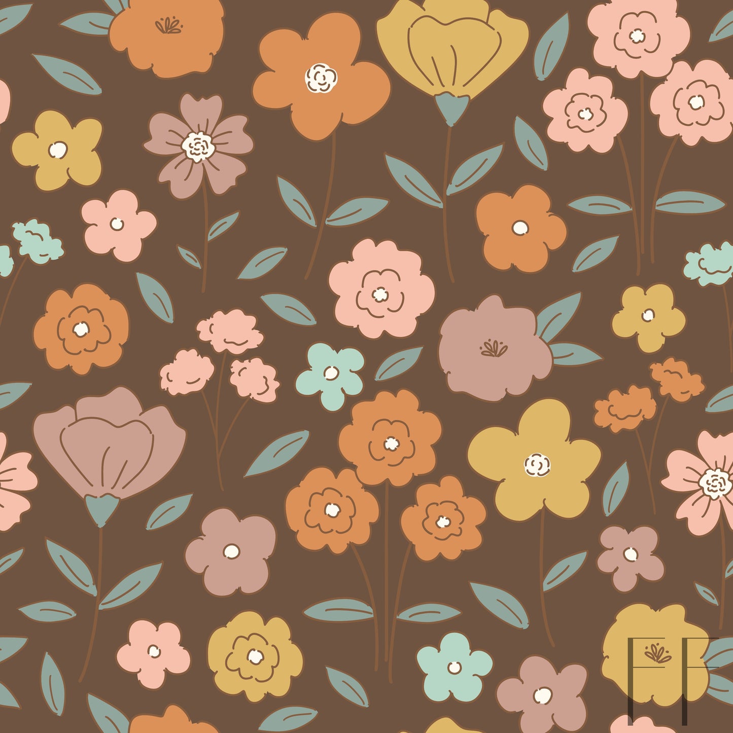 Brown floral