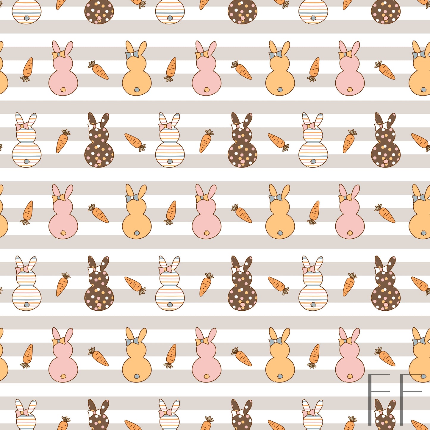 Bunny on stripes