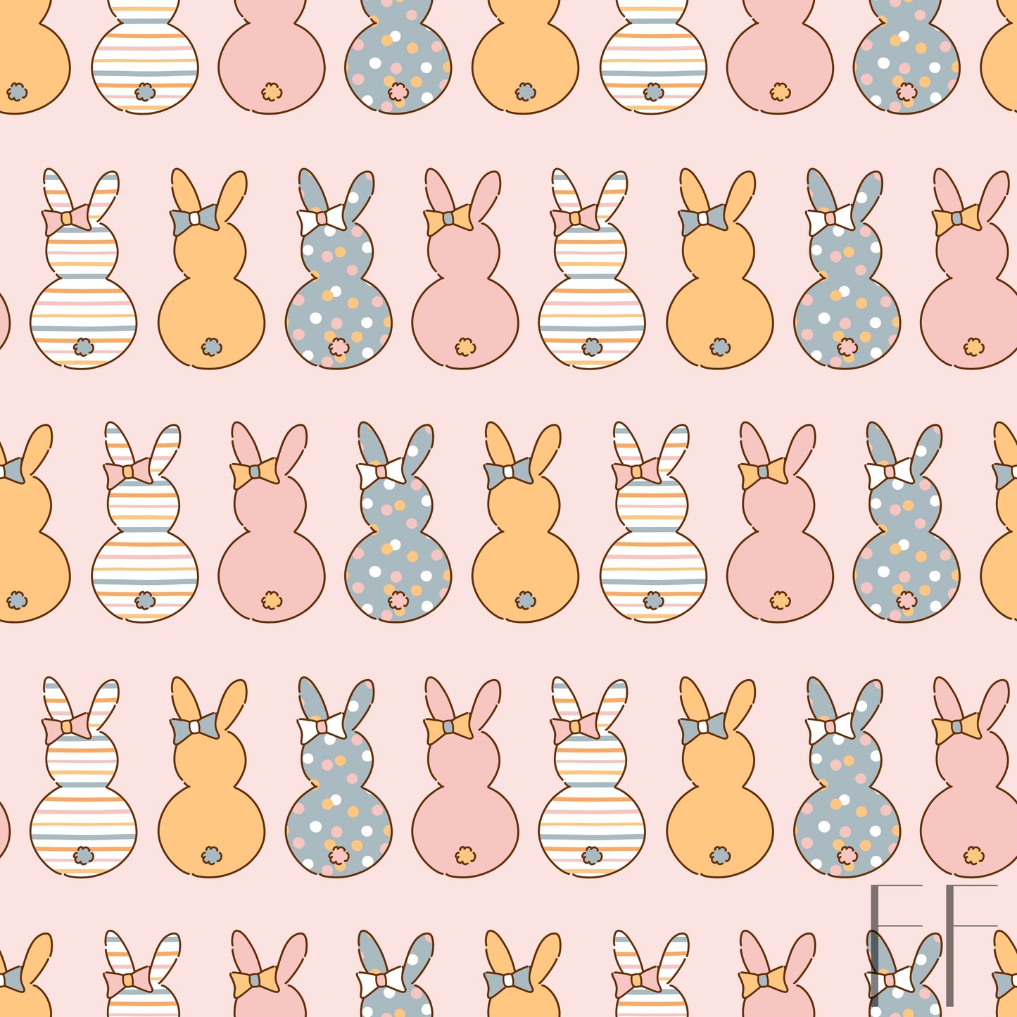 Spring bunnies on pink