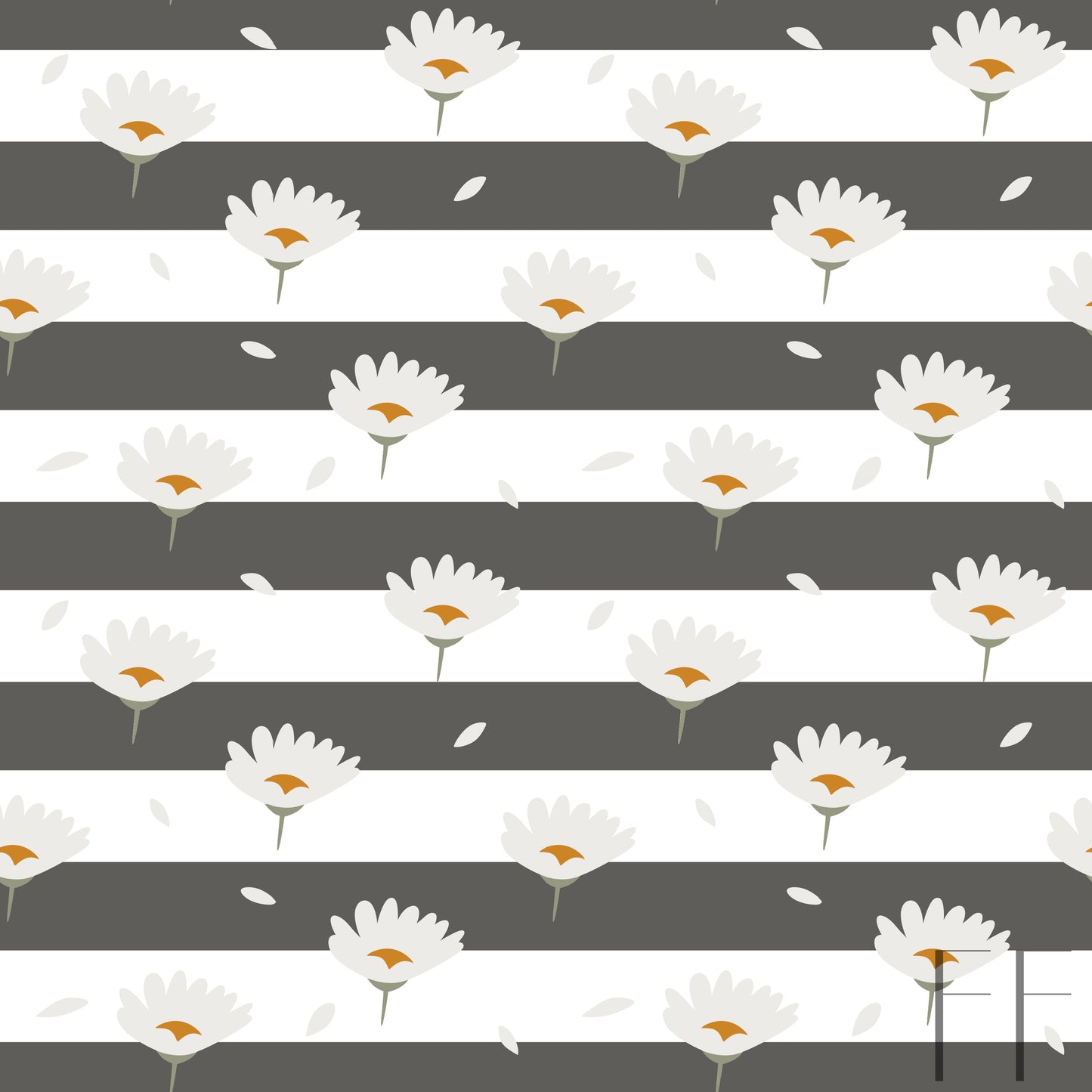 Daisy’s on grey stripes