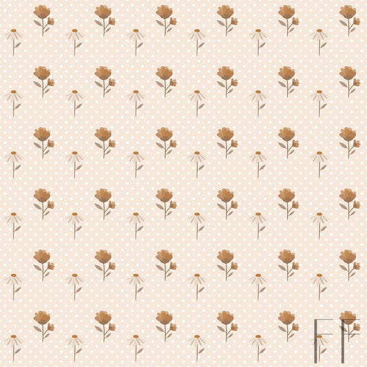 Garden flowers on polka dots