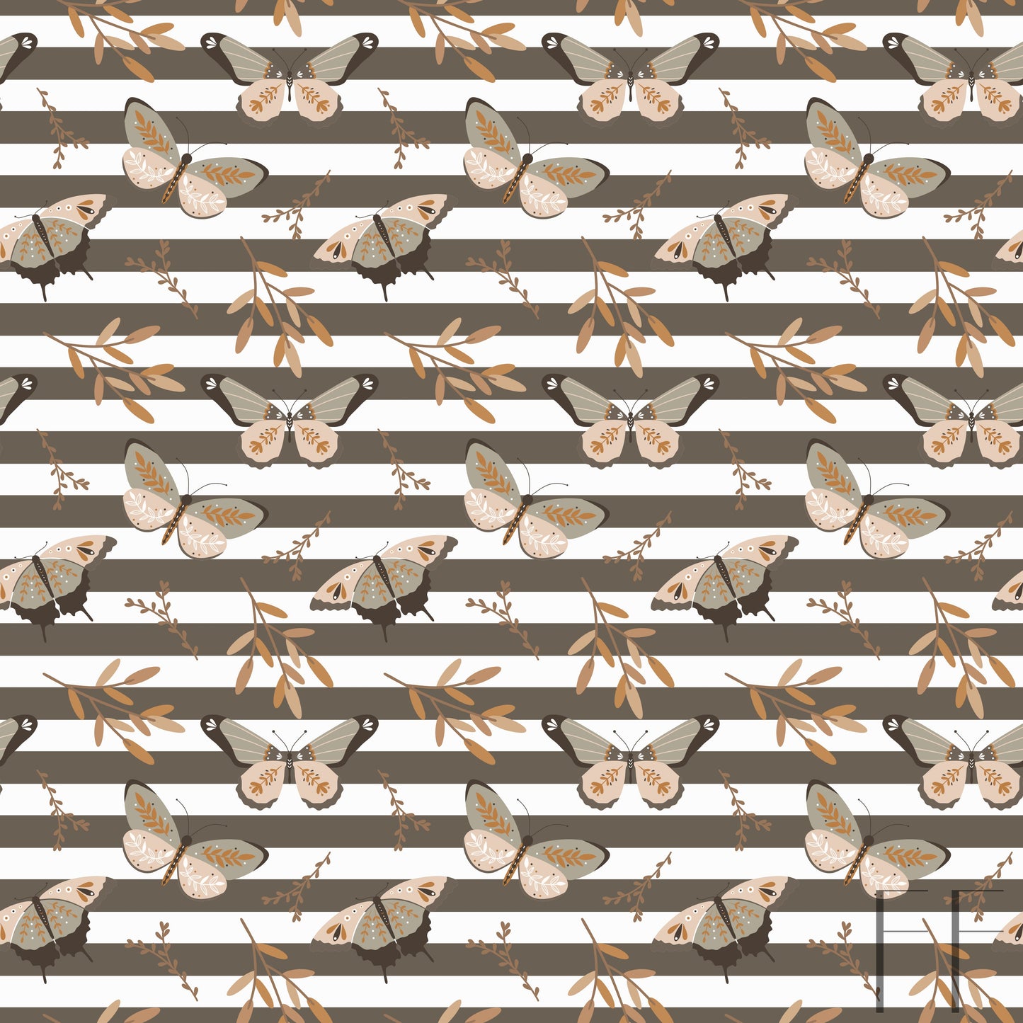 Butterflies on stripes