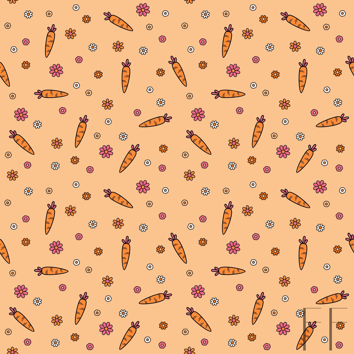 Carrots on orange