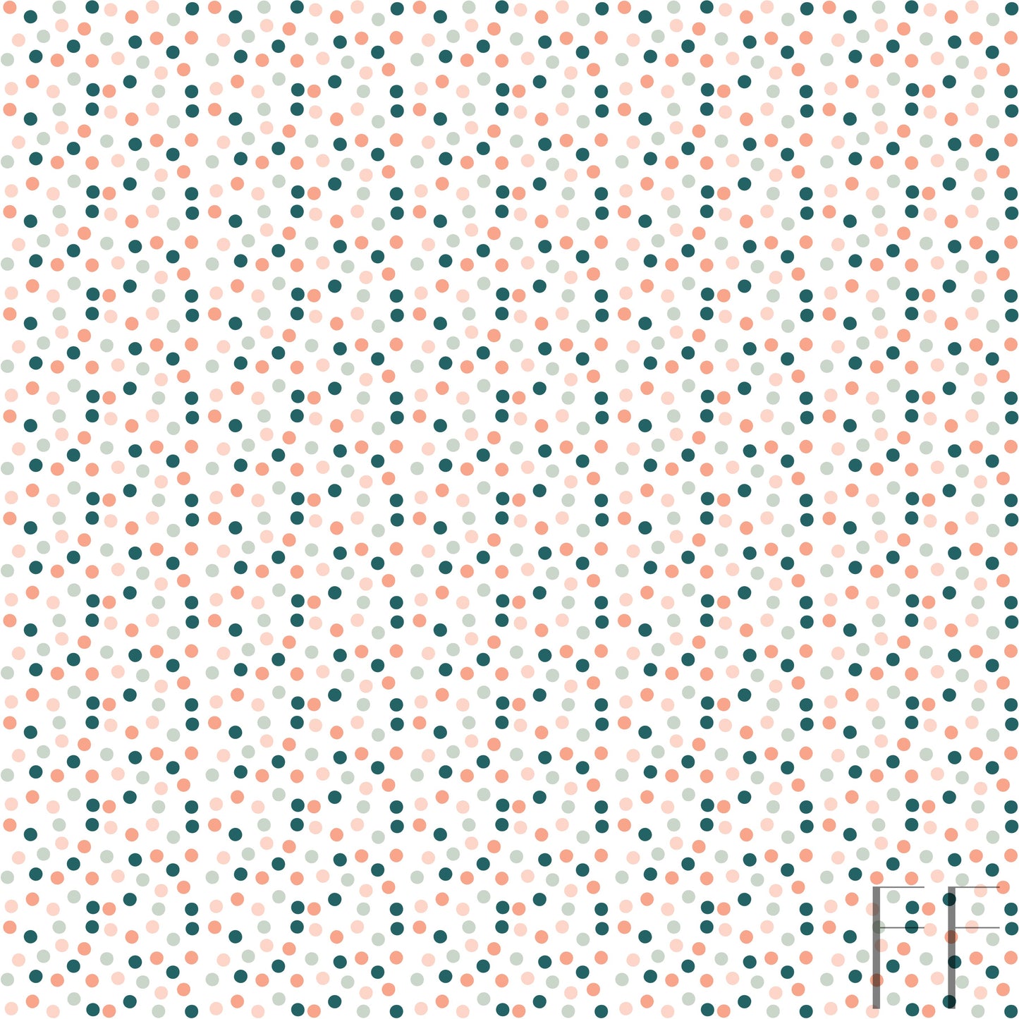 Colorful polka dots on white