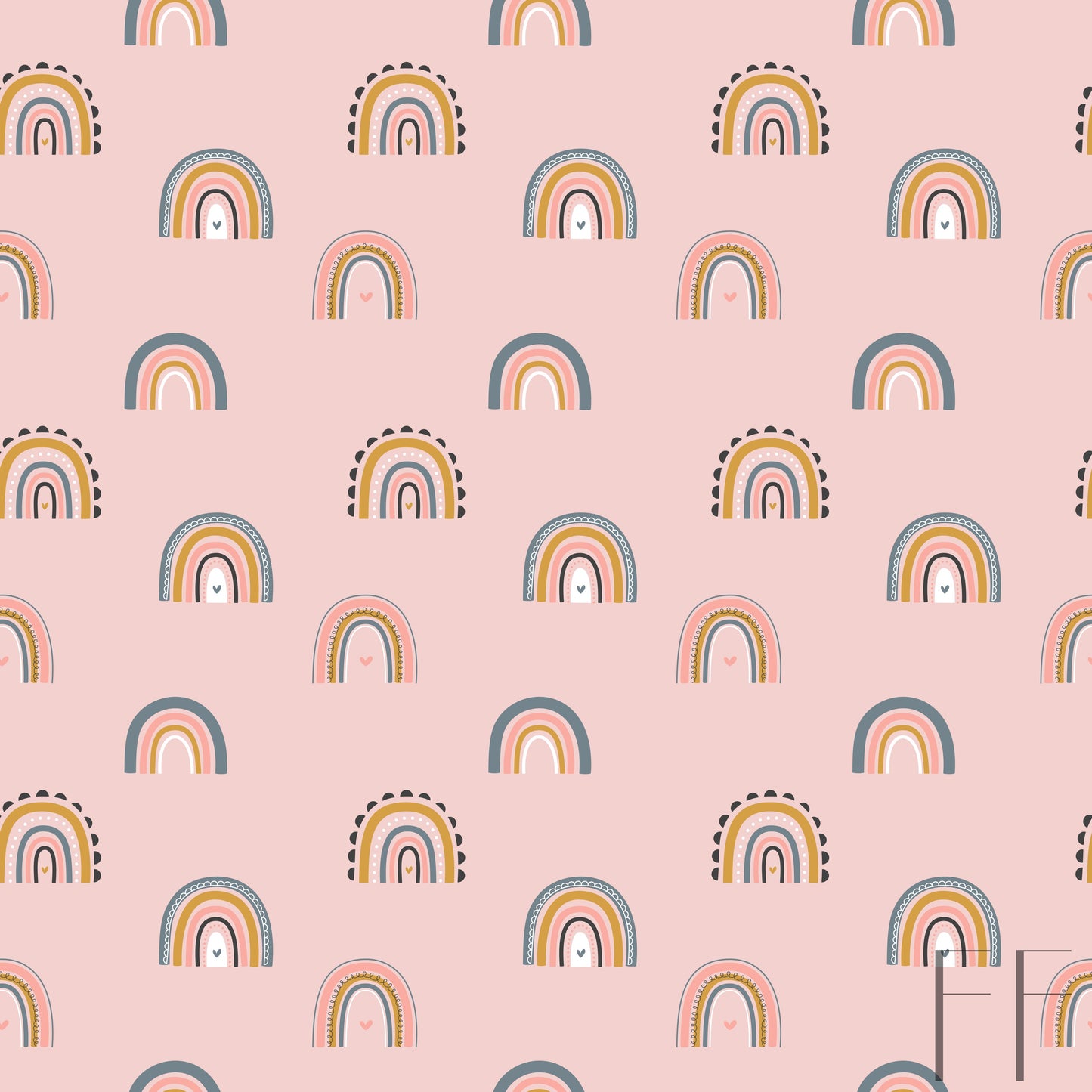 Boho rainbow on pink
