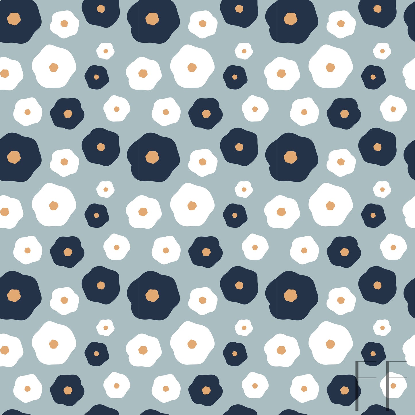 Navy blue flowers