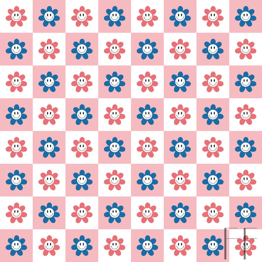 Fourth floral on checkered