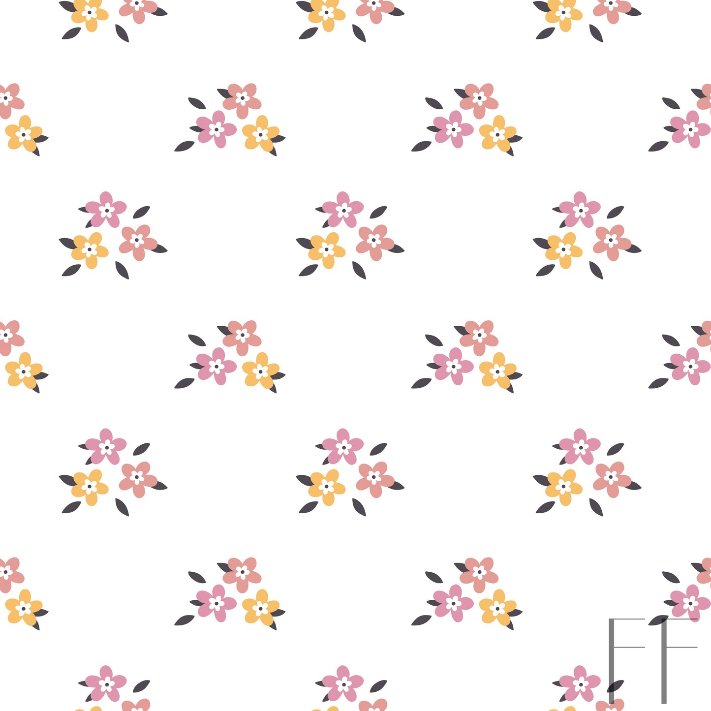 Tiny flowers on white