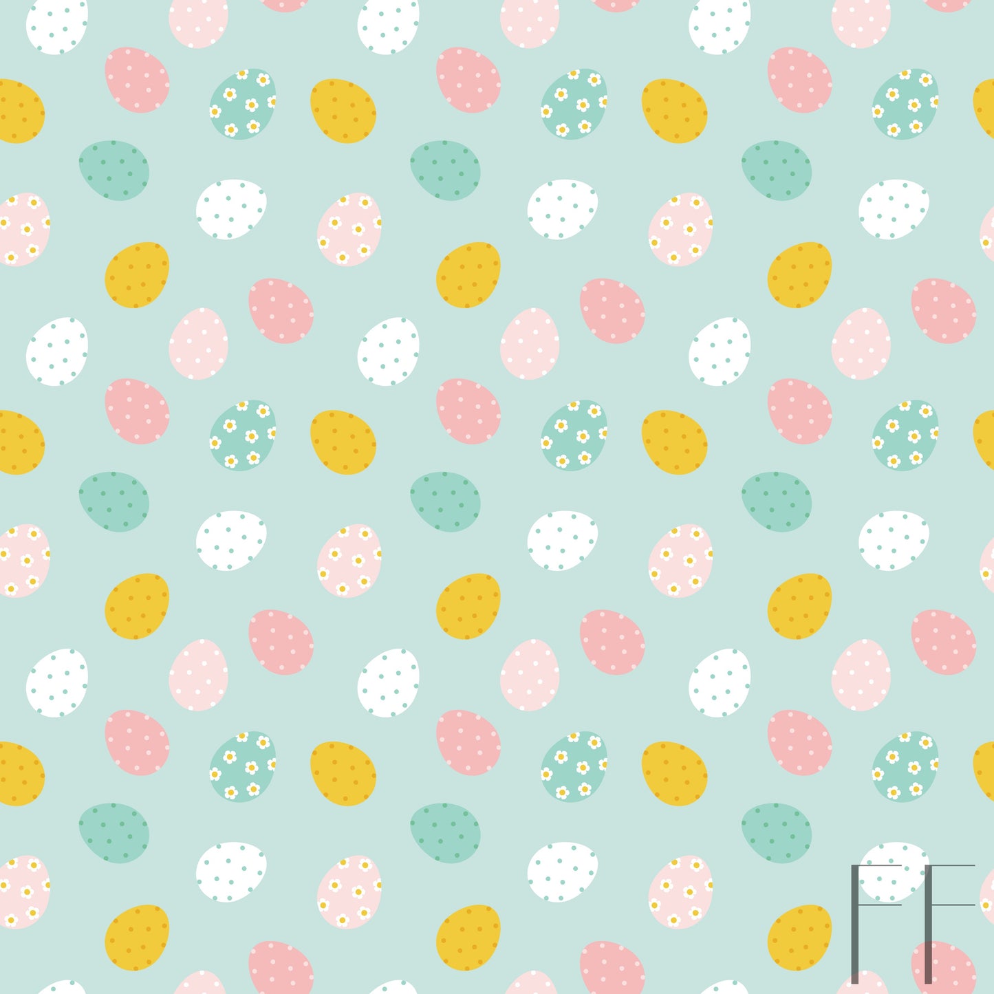 Easter eggs on teal