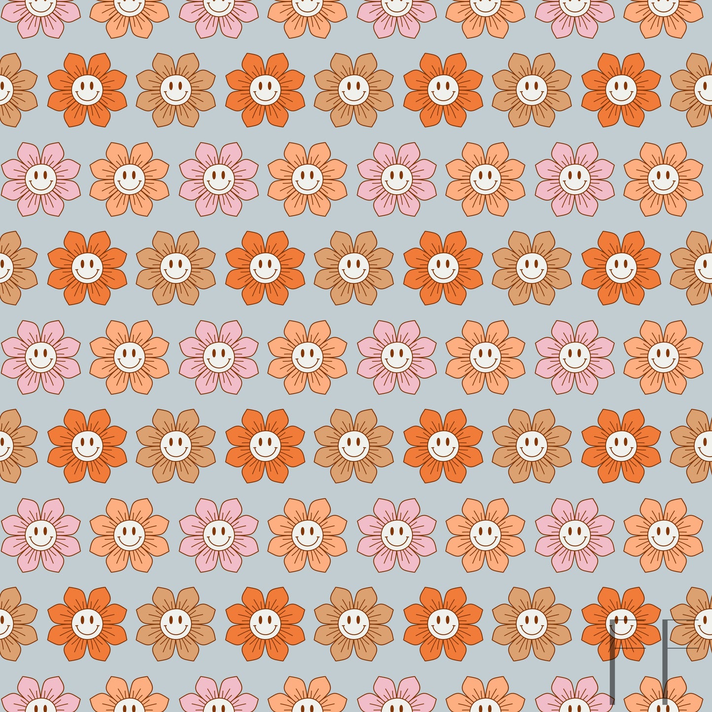 Smiling retro floral