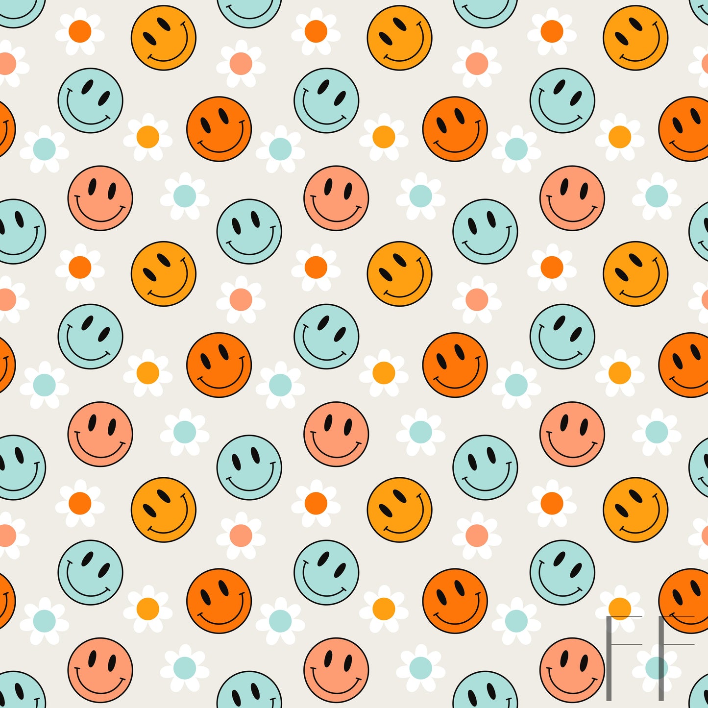 Teal orange happy face