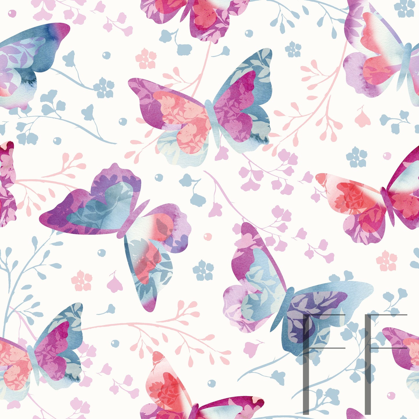 light floral butterflies