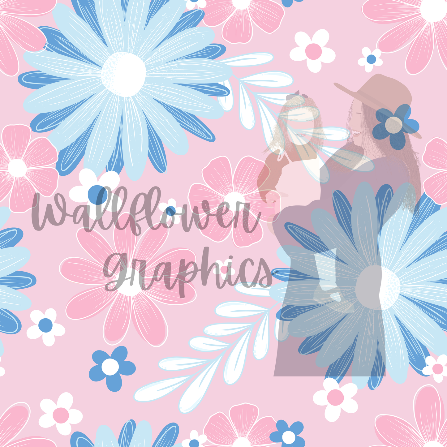 Baby Blue and Baby Pink Floral