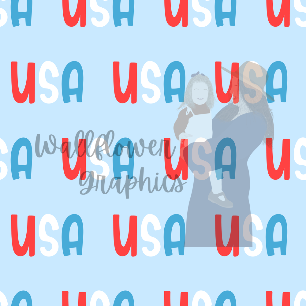 USA on Blue