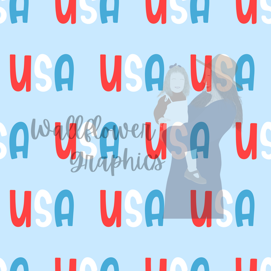 USA on Blue