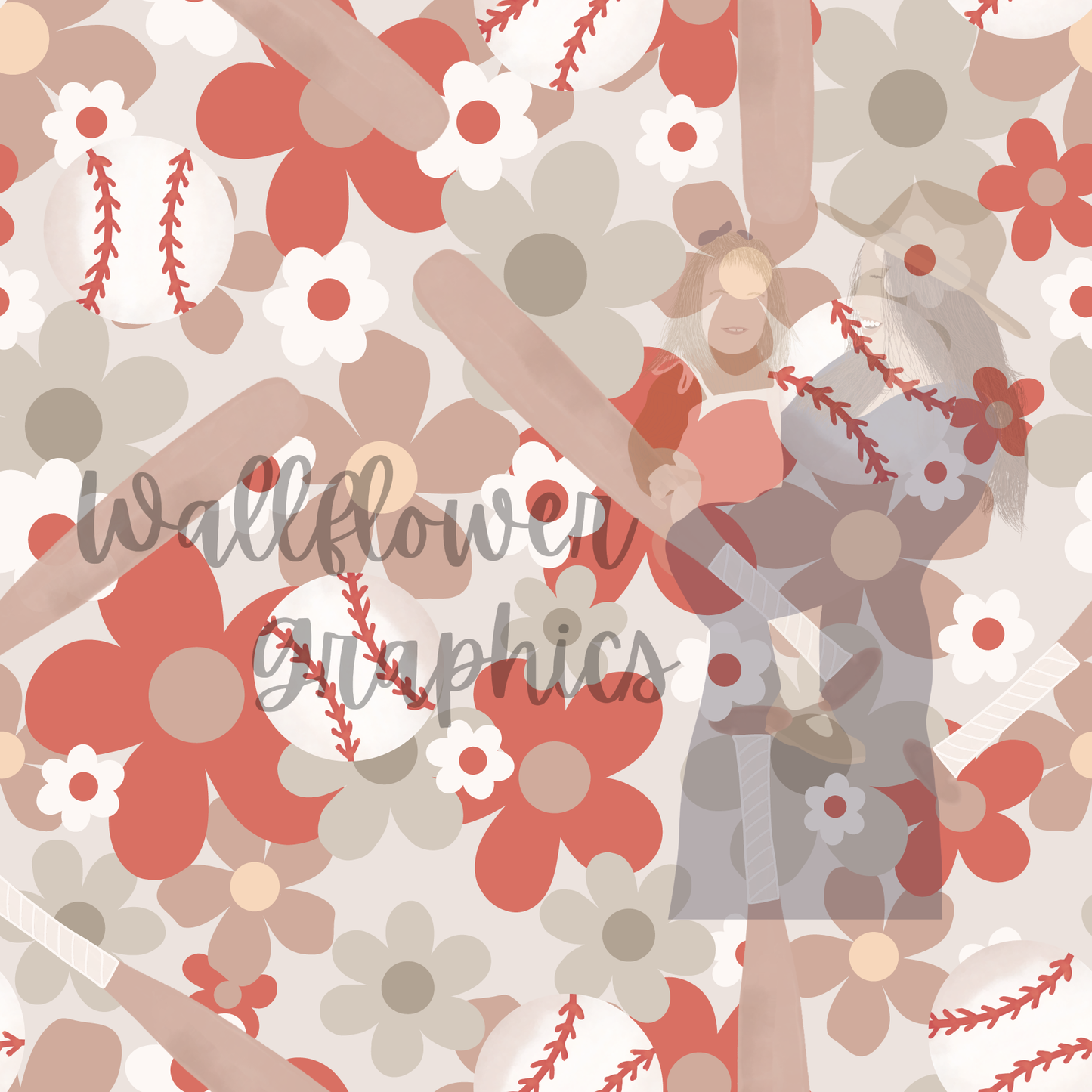 Vintage Floral Baseball