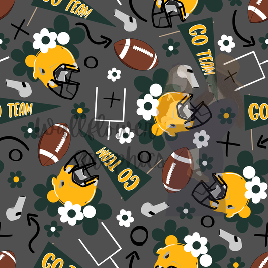 Green and Gold Floral Footballs