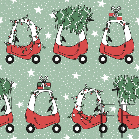 Christmas Cozy Coupe Brights green raspberry Pattern