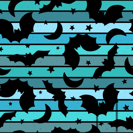 Bat Silhouettes Coord blue raspberry Pattern