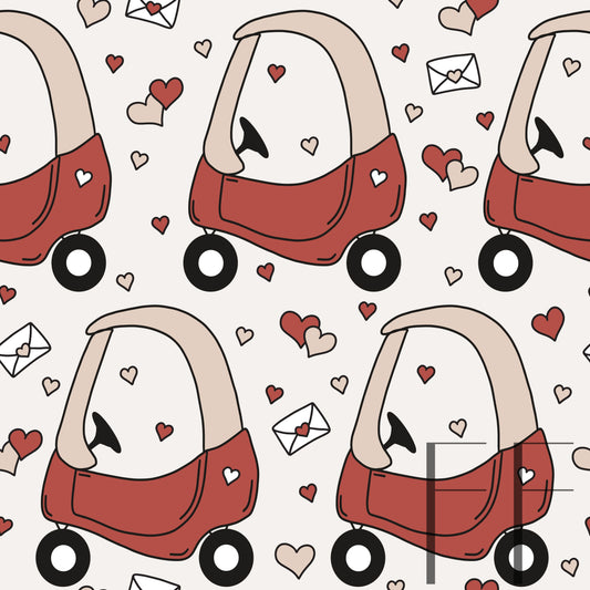 Valentine Cozy Coupe Muted Beige Bg raspberry pattern