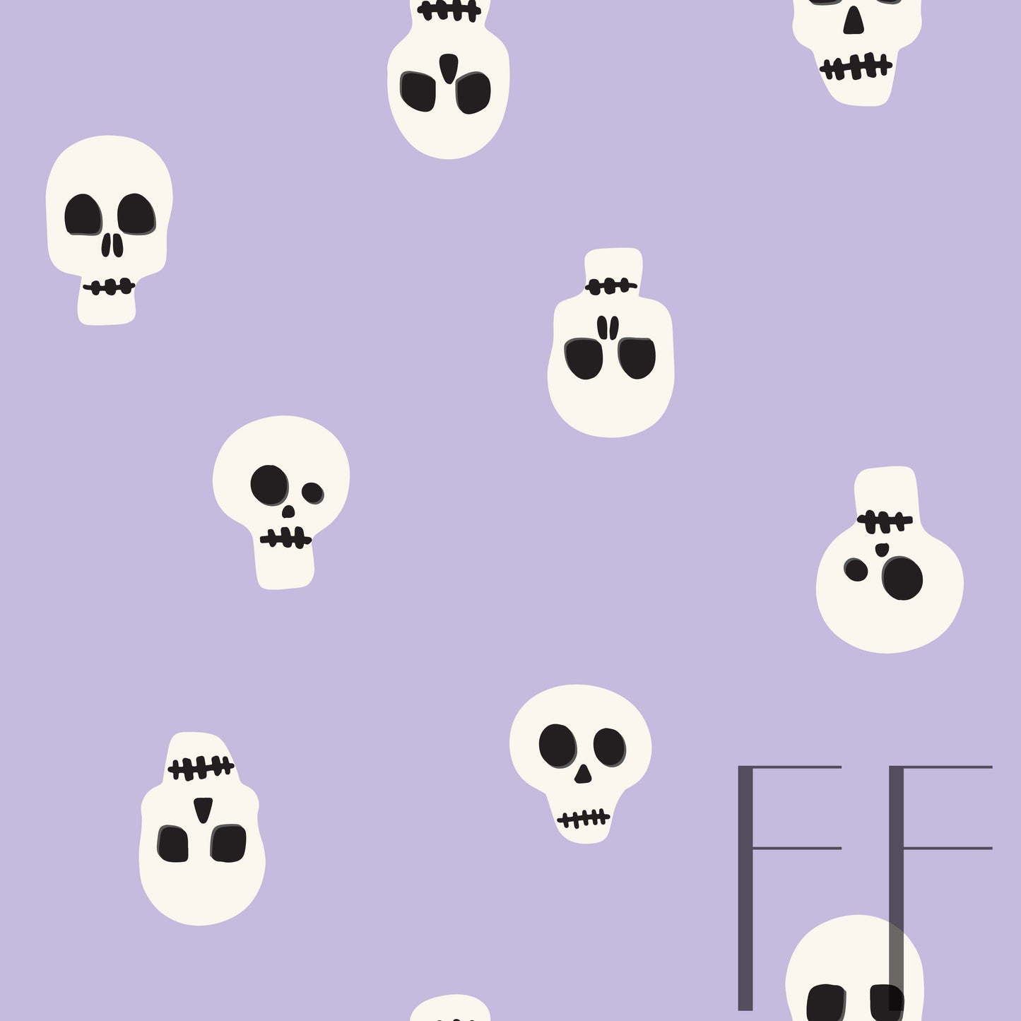 Halloween Skulls Pastel raspberry Pattern