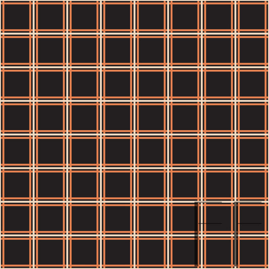 Halloween Plaid Black Orange beige raspberry Pattern