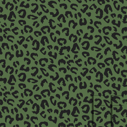 Leopard Dark Warm Green Raspberry Pattern