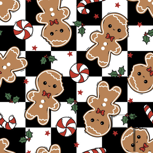 Gingerbread Boy with Bow tie Raspberry Pattern