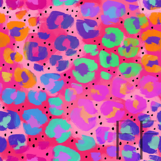 Painted Rainbow Leopard raspberry pattern