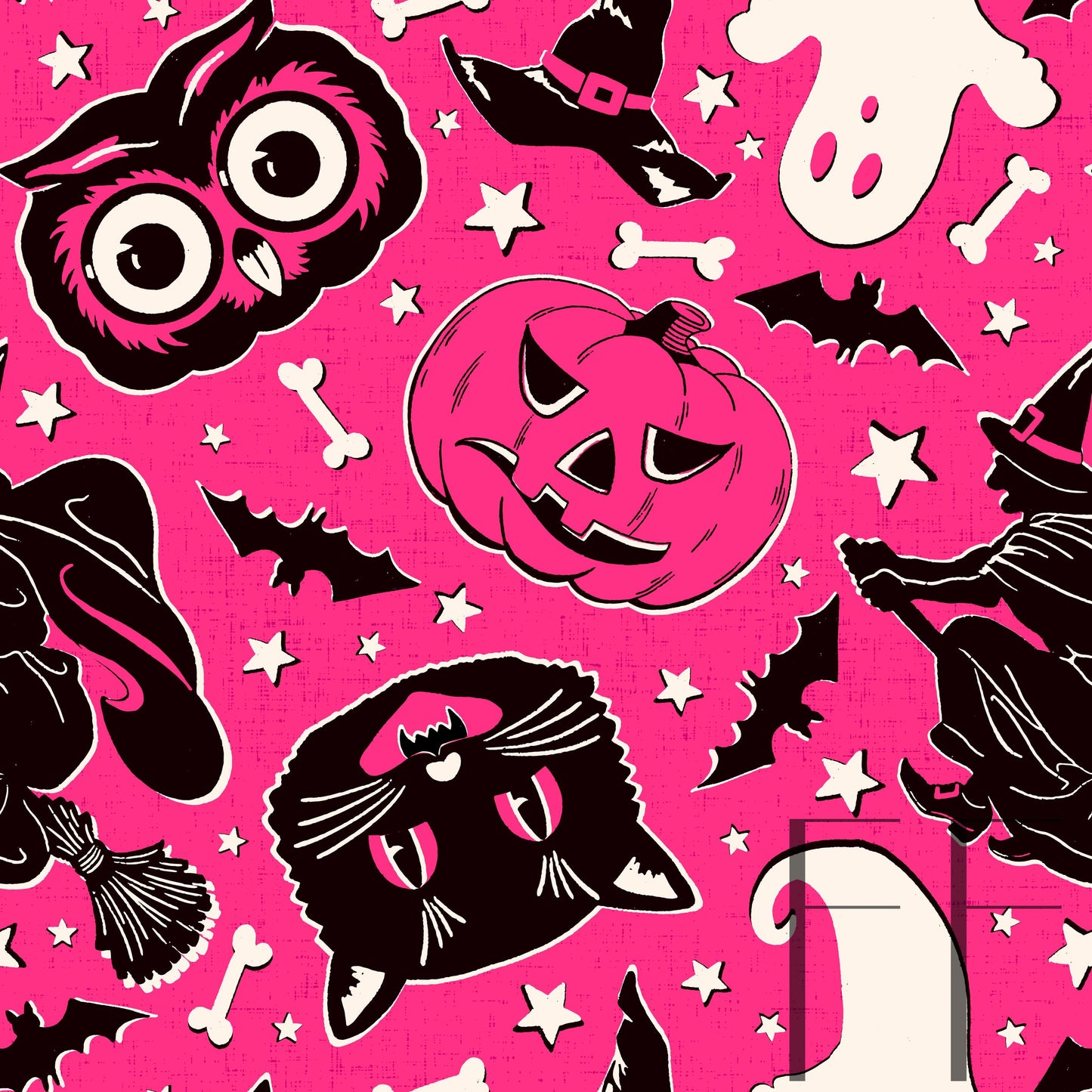 Vintage Halloween Candy Pink raspberry Pattern