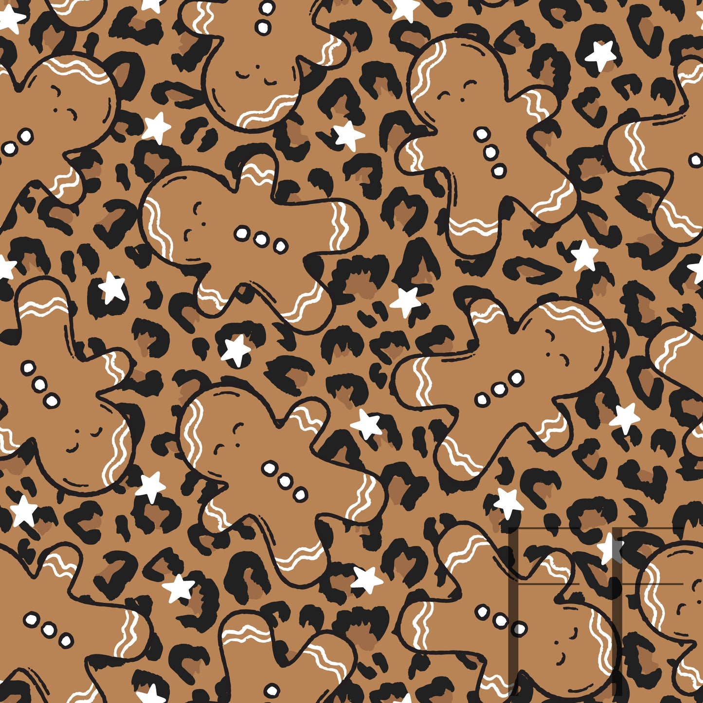 Gingerbread Men Leopard raspberry Pattern