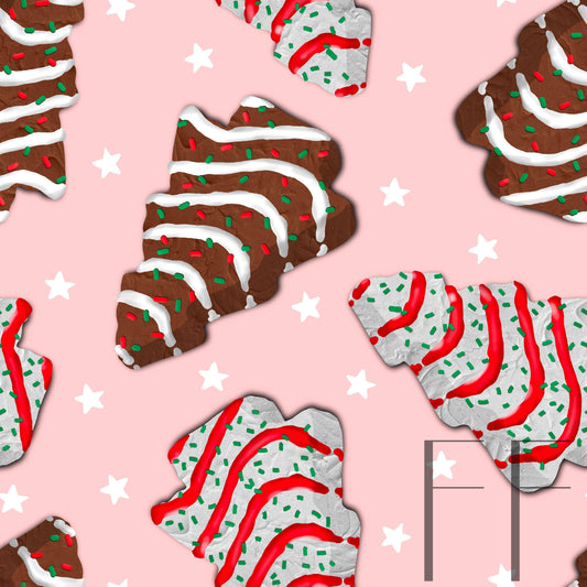 Christmas Tree Cakes Assorted pink Raspberry Pattern