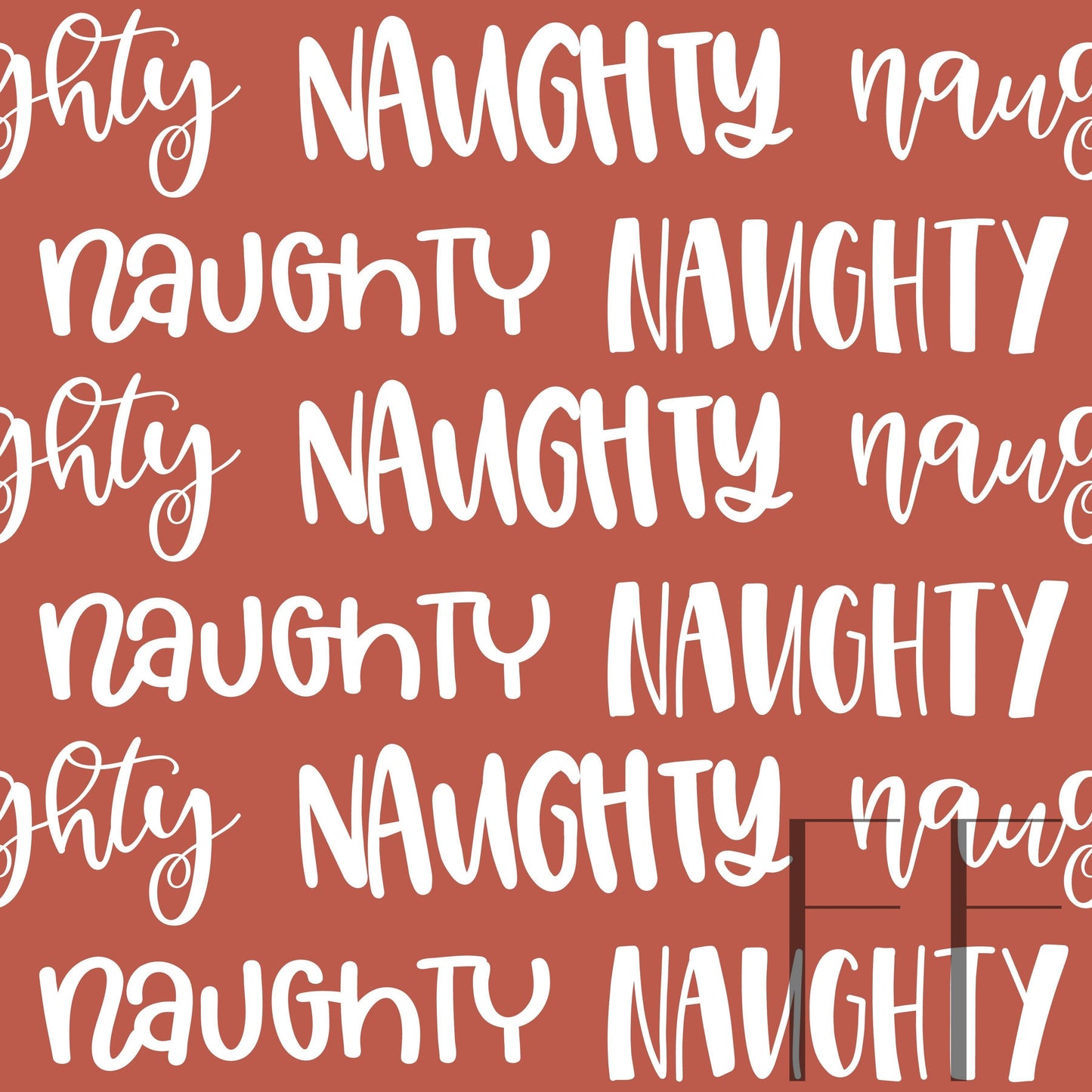 Naughty Typography Light red raspberry Pattern