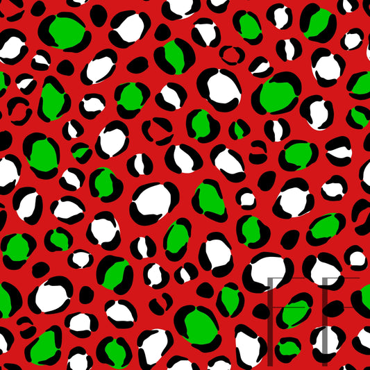 Bright Christmas Leopard raspberry Pattern