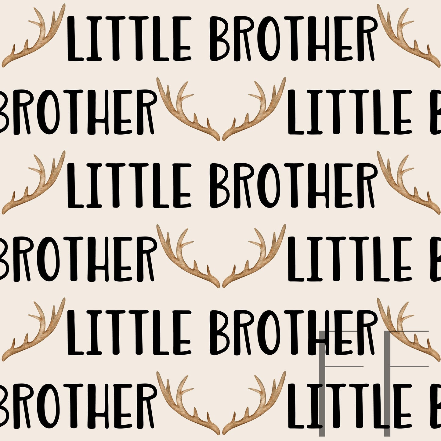 Little Brother Antlers Beige Bg Raspberry Pattern