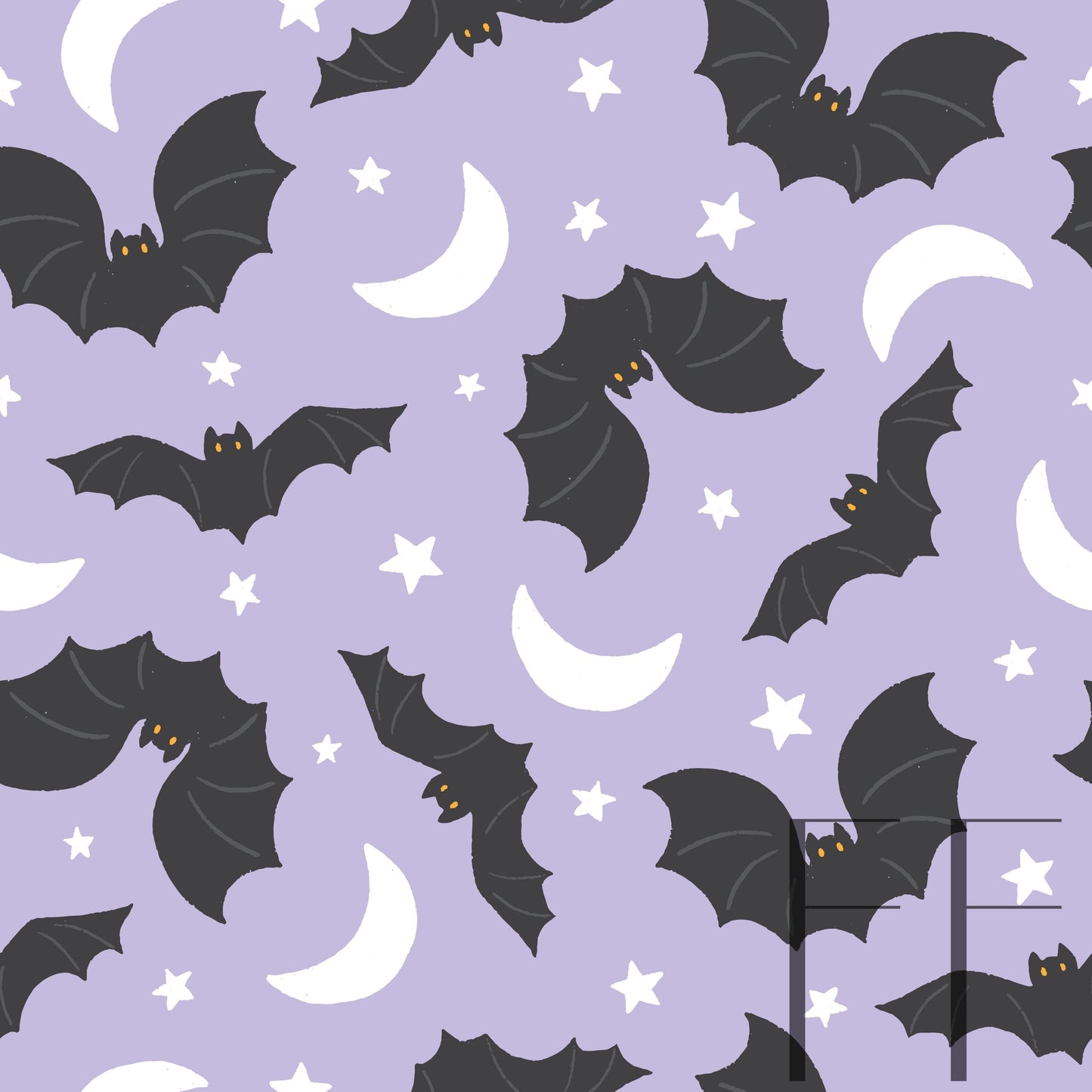 Halloween Bats Grey on pastel purple raspberry Pattern