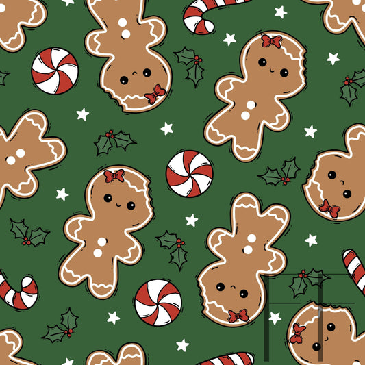 Gingerbread Girl with Bow raspberry Pattern