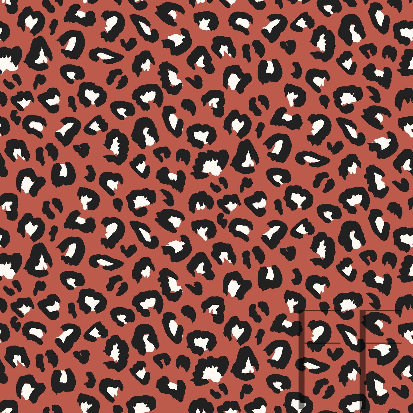 Holiday Leopard Muted Rust raspberry Pattern