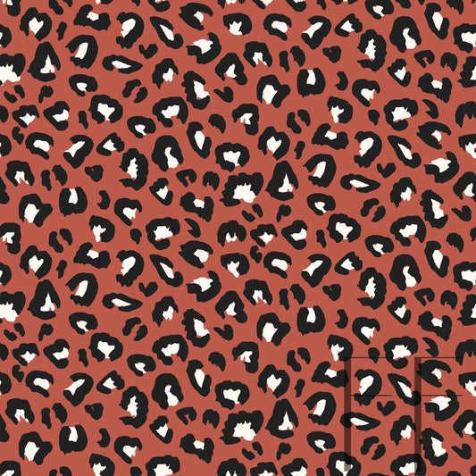 Holiday Leopard Muted Rust raspberry Pattern