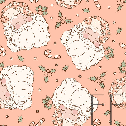 Boho Floral Santa Peach Fair skin raspberry Pattern