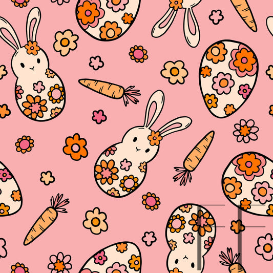 Groovy Bunny Pink BG Raspberry Pattern