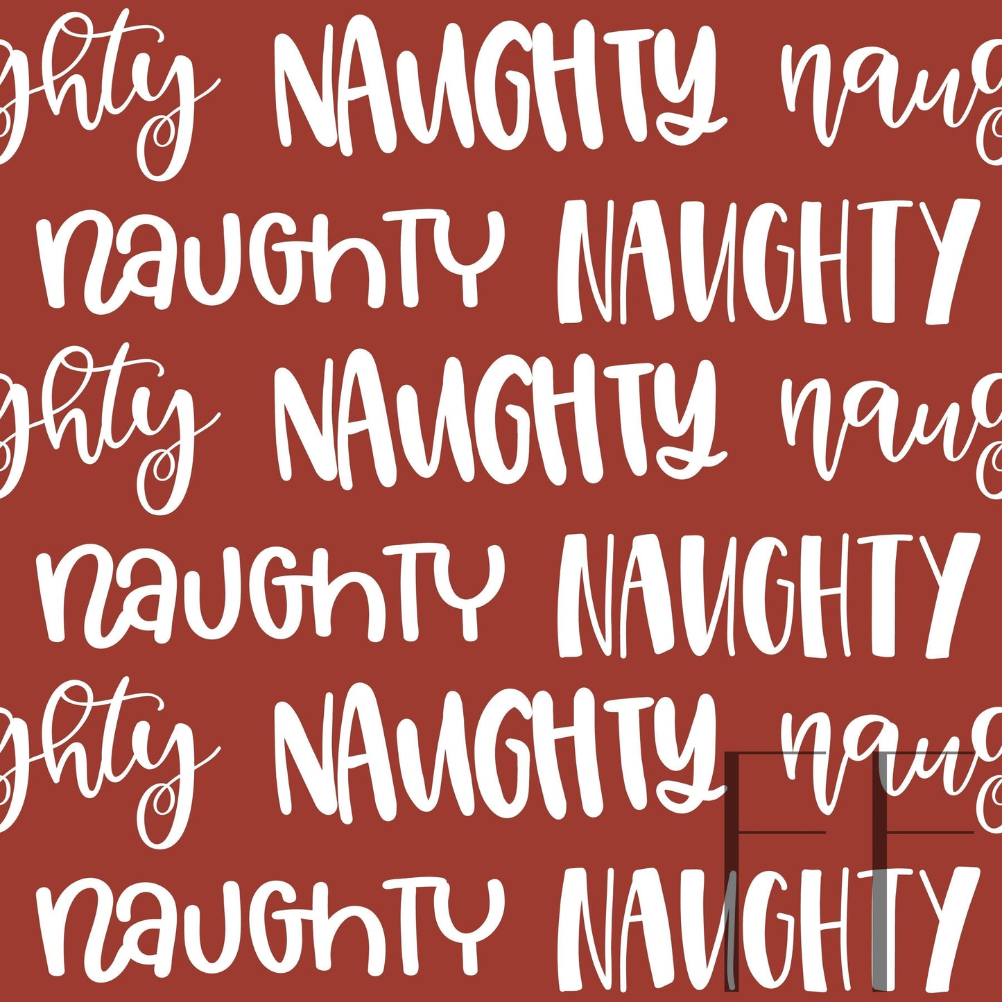 Naughty Typography Dark red raspberry Pattern