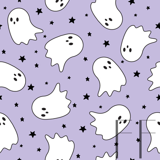 Ghosties Pastel Purple Raspberry Pattern