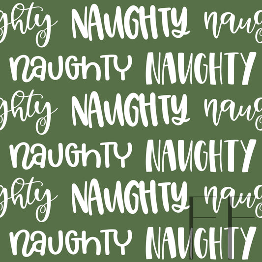 Naughty Typography Dark warm green raspberry Pattern